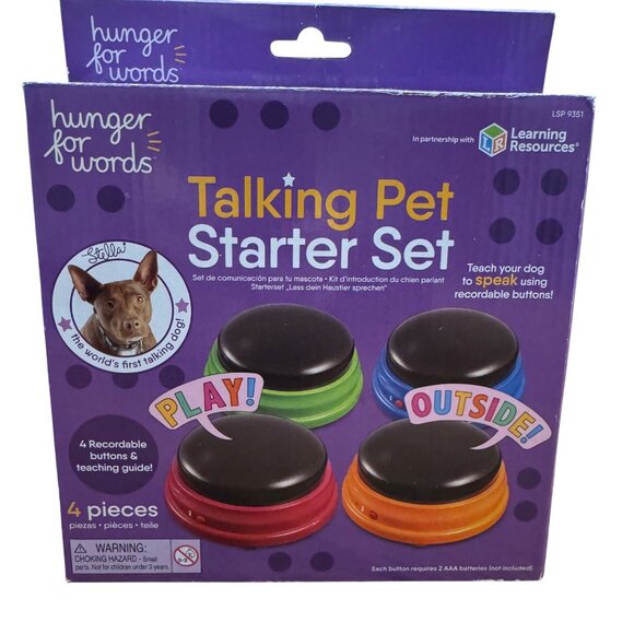 Talking Pet Starter Set 4 Recordable Buttons Teach Your Dog To Speak - Picture 2 of 7